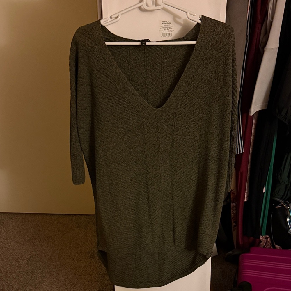Express Dark Olive Knit Sweater